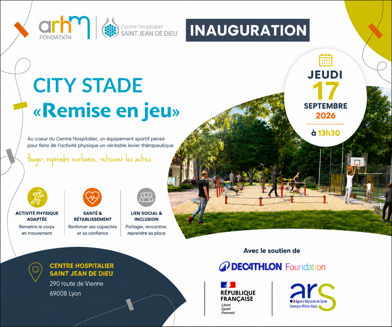 Le Centre hospitalier Saint Jean de Dieu inaugure le City Stade « Remise en Jeu »